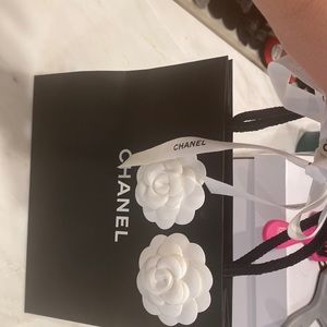Chanel small gift bag with 2 camillia stickers.